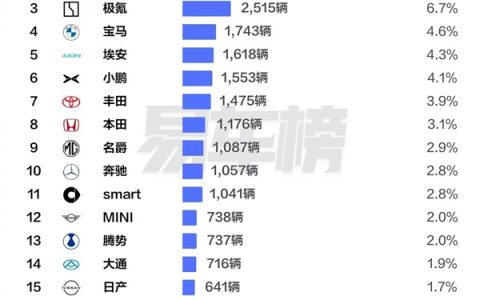 中国香港前11月汽车品牌销量榜：比亚迪力压特斯拉 拿下销冠