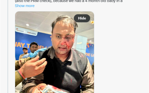 离谱！印度一机长机场安检时插队 争执后殴打乘客