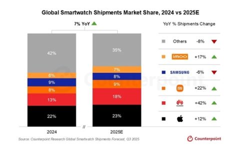 中国智能手表市场份额飙升至31% 全球TOP5占3家 华为最猛