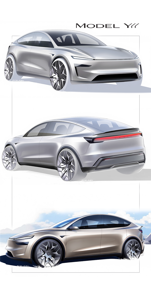 特斯拉官宣“彩蛋”：公开新款Model Y高性能版设计手稿