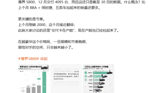 尊界S800本月交付突破4000台：一己之力干翻BBA+保时捷