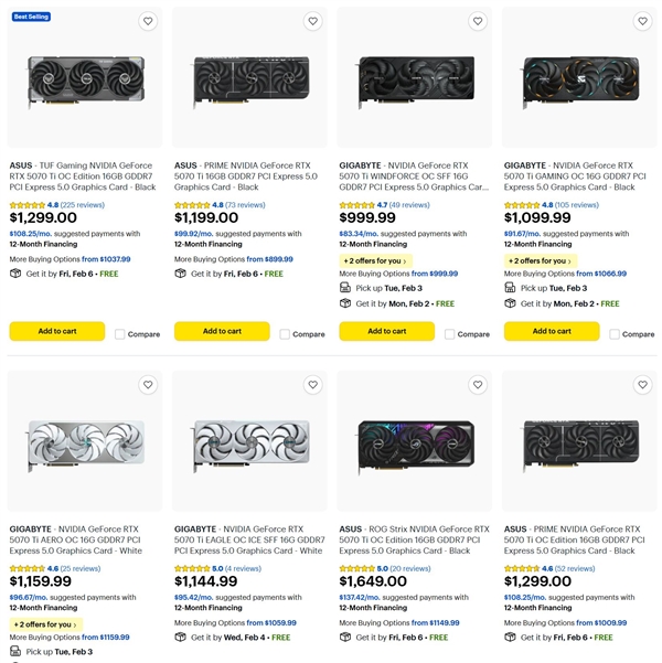 等等党失败！RTX 5070 Ti价格已超5080建议零售价