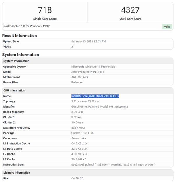 桌面移动两开花：Intel酷睿Ultra 9 290K/290HX Plus双旗舰齐现身