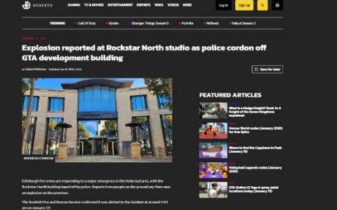 R星北方工作室发生爆炸！警方封锁《GTA6》开发大楼