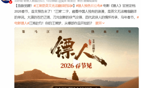 央视力挺吴京《镖人》！江湖是英文无法翻译的词