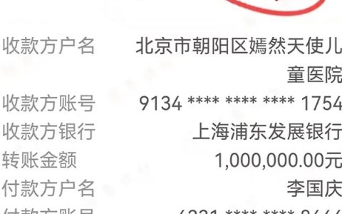 100 万到账！李国庆驰援李亚鹏 嫣然儿童医院筹款破1600万