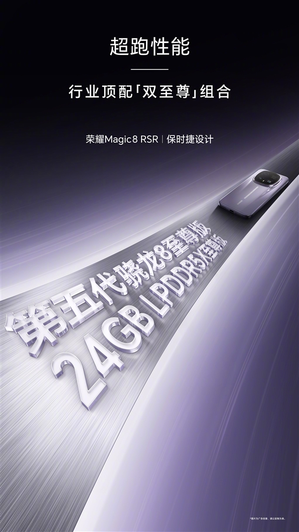 荣耀Magic8 RSR保时捷设计独占24GB至尊版内存：行业唯一 性能无敌