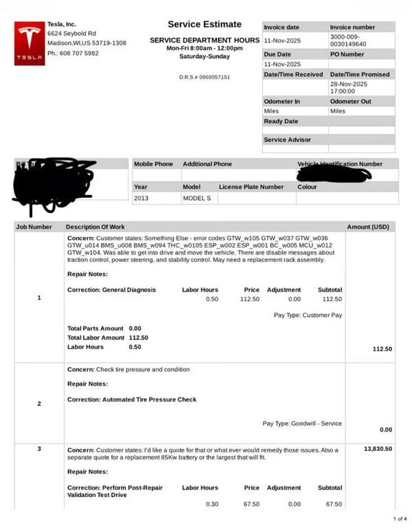 修不起卖不掉!一特斯拉Model S车主换电池 比买同款二手车还贵