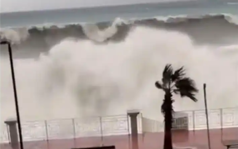 意大利多地遭强风暴侵袭：浪高约十米