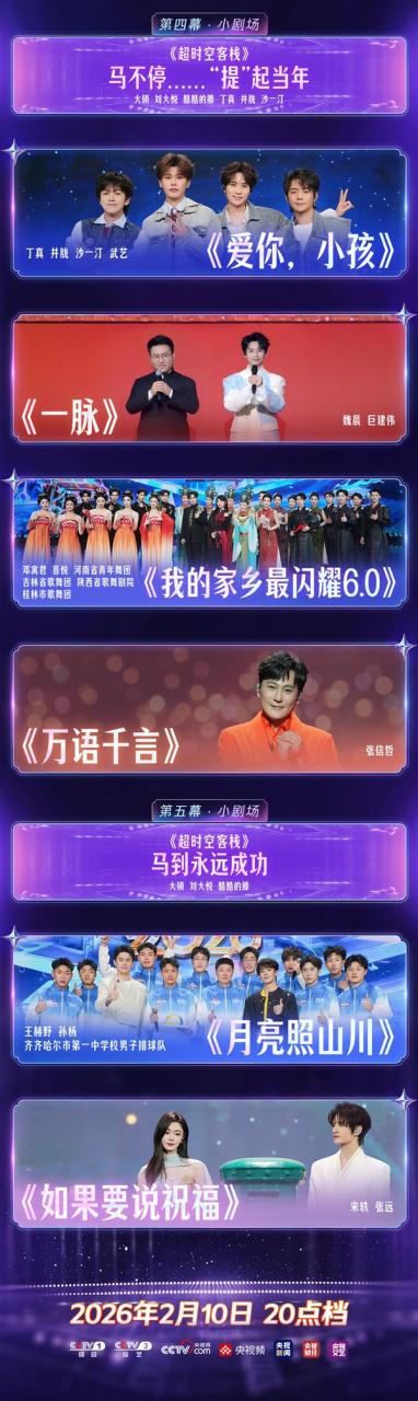 2026央视网络春晚今晚8点开播：节目单来了