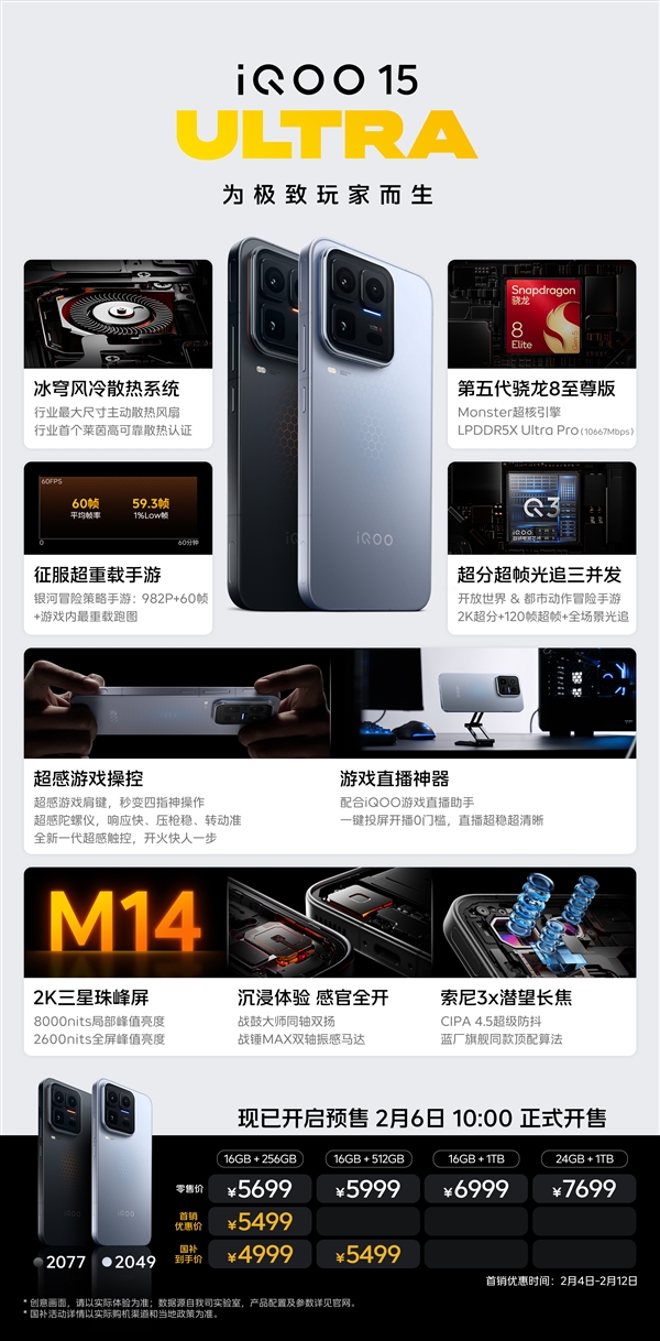 iQOO 15 Ultra销量远超预期:24+1TB版卖断货 产品经理连夜回去打螺丝