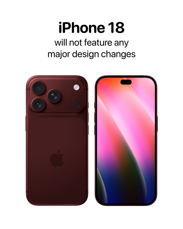 还是熟悉的味道 iPhone 18系列外观出炉：横向大矩阵镜组+小灵动岛