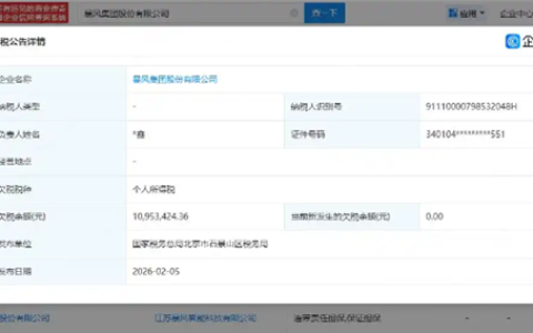 暴风集团欠税1095万再曝债务危机 未履行债务已超8亿