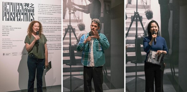 从左到右：策展人埃米莉亚·杰努阿尔迪（Emilia Genuardi）、艺术家马克斯·平克斯（Max Pinckers）及艺术总监徐比莉