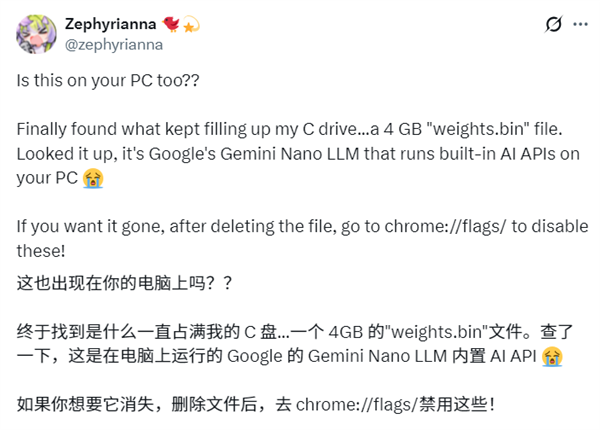 把用户硬盘当后花园!谷歌Chrome擅自下载AI模型:悄悄塞入文件