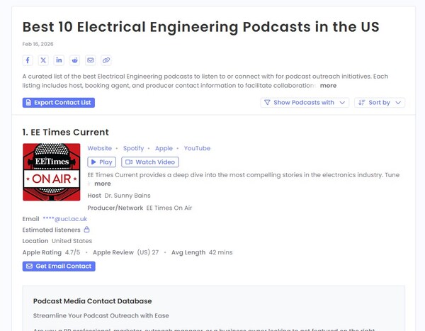 网站:EE Times播客荣登美国电子工程类榜单前列:EE Times Current斩获细分领域第一