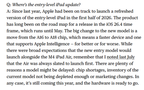 苹果最便宜平板要来了！iPad 12上半年发布：升级A18芯片 支持AI