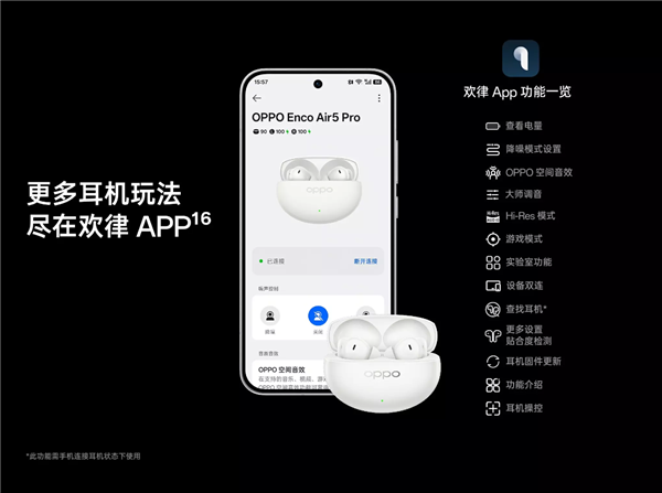 到手279元 OPPO Enco Air5 Pro开售：55dB旗舰级降噪 宿舍消音神器