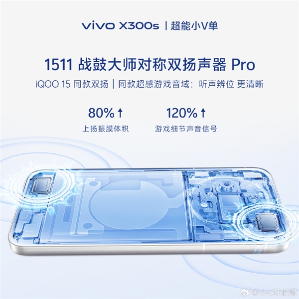 超能小V单来了！vivo X300s官宣 X系列首款144Hz高刷 史上最强马达