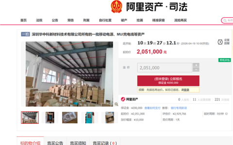 超2万个罗马仕充电宝被法拍：7折甩卖 205万元起拍