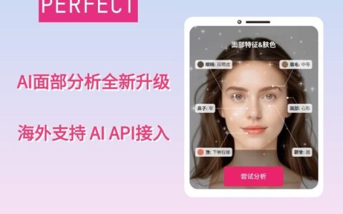 玩美移动AI面部分析全渠道覆盖，海外API支持按次调用