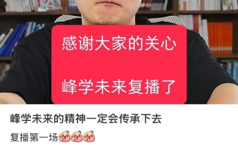 张雪峰去世15天 峰学未来总经理武亮复播 开播5小时人次超600万