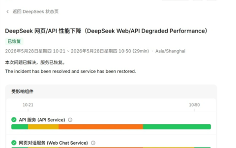 本月第四次！DeepSeek又崩了约半小时 现已修复