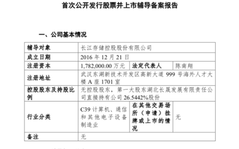 产量全球第四 市占率11%：长存集团启动IPO！