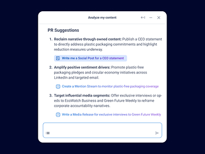 AI Coverage Analysis不仅提供报道摘要，还能帮助公关团队梳理信息线索，并理解这些信息对品牌的影响。