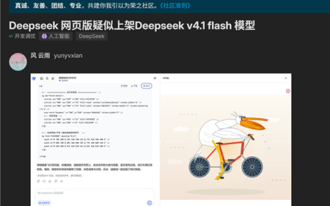 DeepSeek V4.1灰度测试：代码能力大提升 天差地别