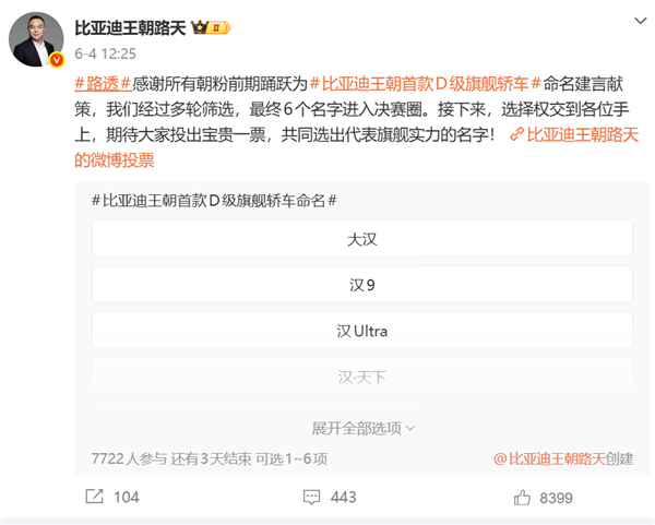 比亚迪王朝首款D级旗舰大汉官方伪装照公布：溜背车身+贯穿灯组