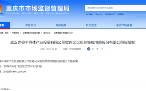 长存控股出让武汉新芯39%股权！国内NOR闪存龙头实控人变更