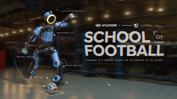 现代汽车在2026年FIFA世界杯™前夕，推出以Boston Dynamics的Atlas机器人为主题的 《足球学院》（School of Football） 活动