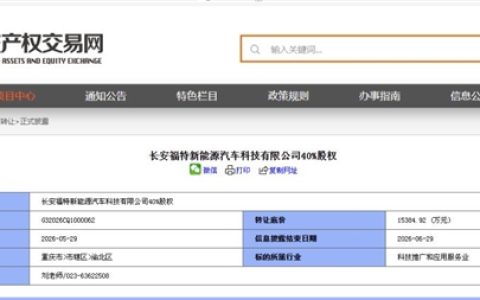 长安汽车回应挂牌转让长福新能源40%股权：正常商业安排 不存在四折甩卖