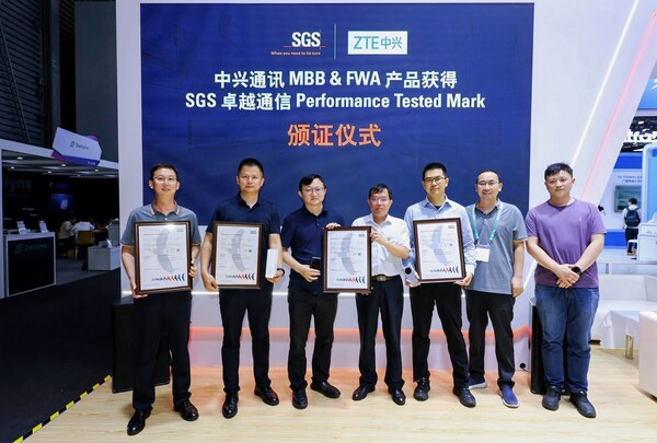 SGS为中兴通讯三款5G MBB及FWA产品颁发SGS Performance Tested Mark SGS为中兴通讯三款5G MBB及FWA产品颁发SGS Performance Tested Mark