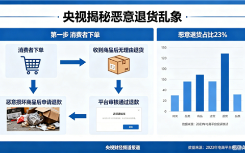 央视揭秘恶意退货乱象：10单充电器退货后变沙子、有人仅退款1036次获利90万等