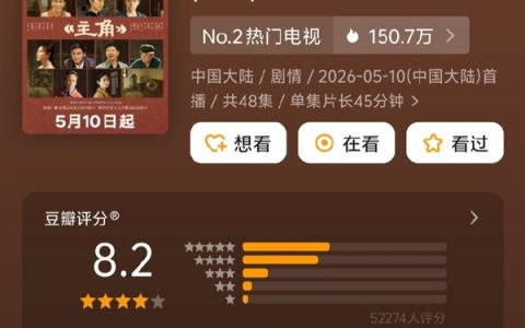 豆瓣8.2！《主角》开播即爆款 播放量破7.85亿