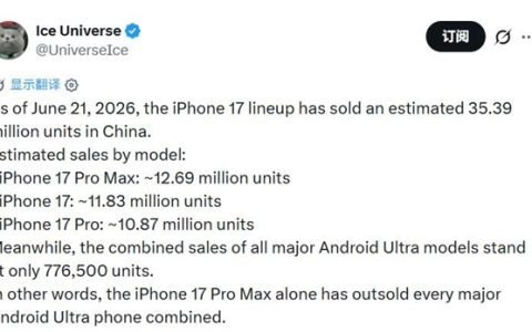 国产Ultra总销量打不过iPhone 17 Pro Max：多家品牌放弃迭代